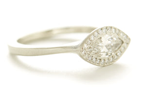 Etruscan Marquise Diamond Halo Ring