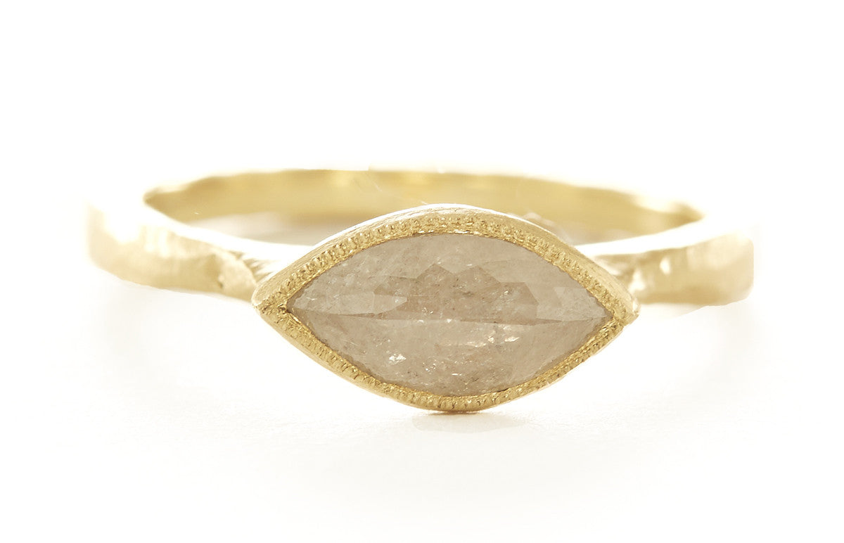Etruscan Opaque Diamond Marquise Ring