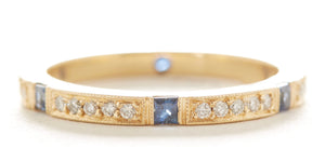 Eternity Square Sapphire Diamond Pave Band