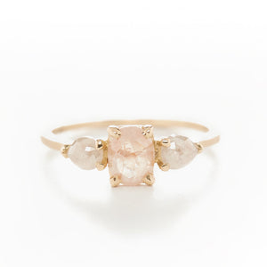 Facet Three Stone Opaque Diamond Ring