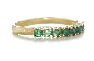 Facet Round Emerald Ring