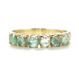 Facet Round Emerald Ring