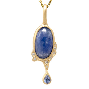 Dripping Ice Slice Sapphire Necklace