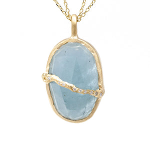 Fractured Pool Aquamarine Necklace