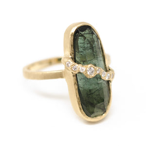 Peaceful Fracture Green Tourmaline Ring