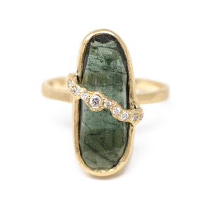 Peaceful Fracture Green Tourmaline Ring