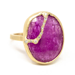 Fault Line Pink Sapphire Ring