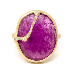 Fault Line Pink Sapphire Ring