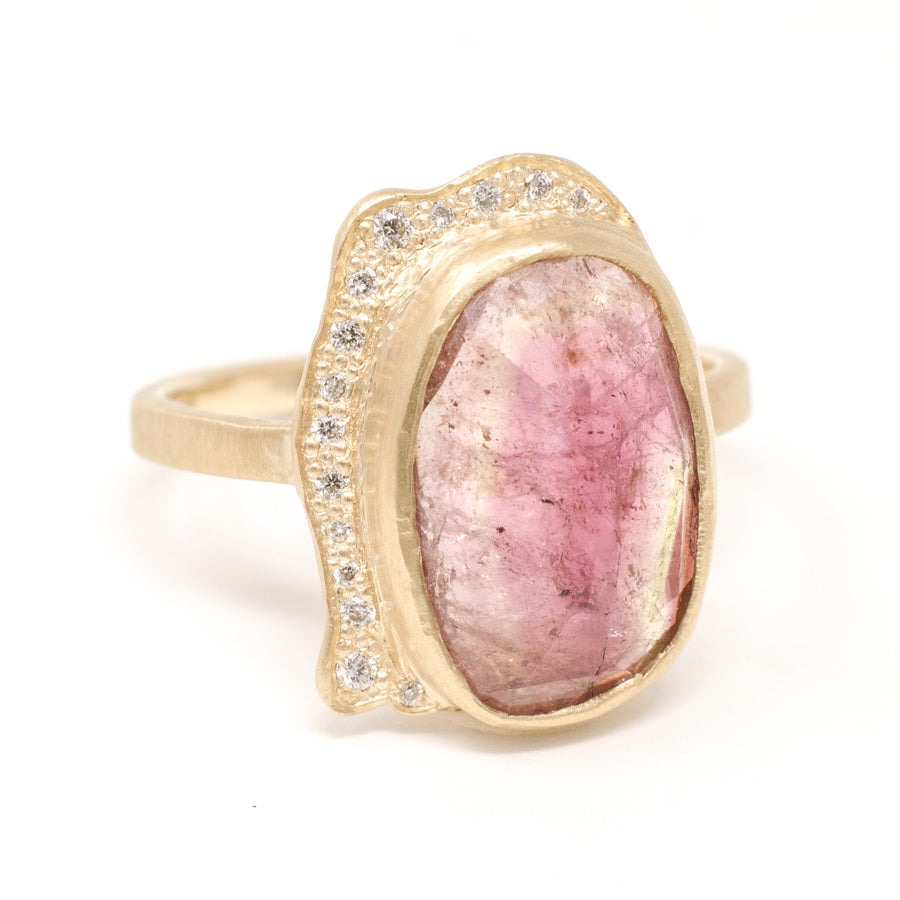 Melting Watermelon Tourmaline Ring