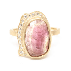 Melting Watermelon Tourmaline Ring