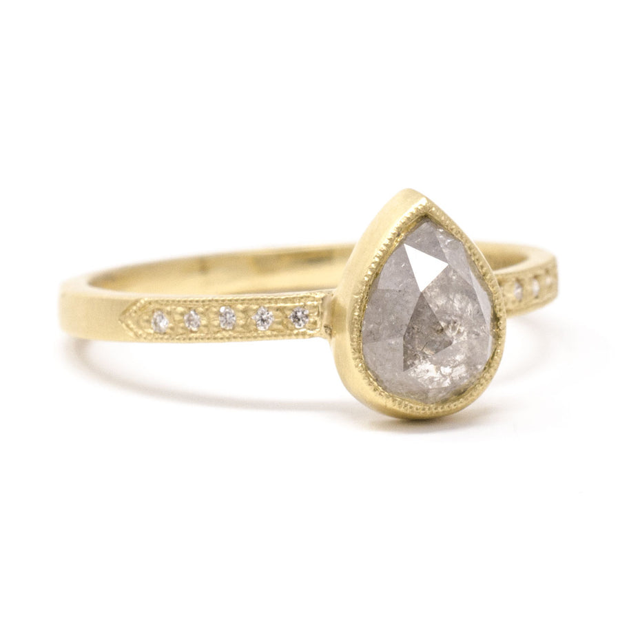 Tears of Joy Pear Cut Diamond Pave Ring