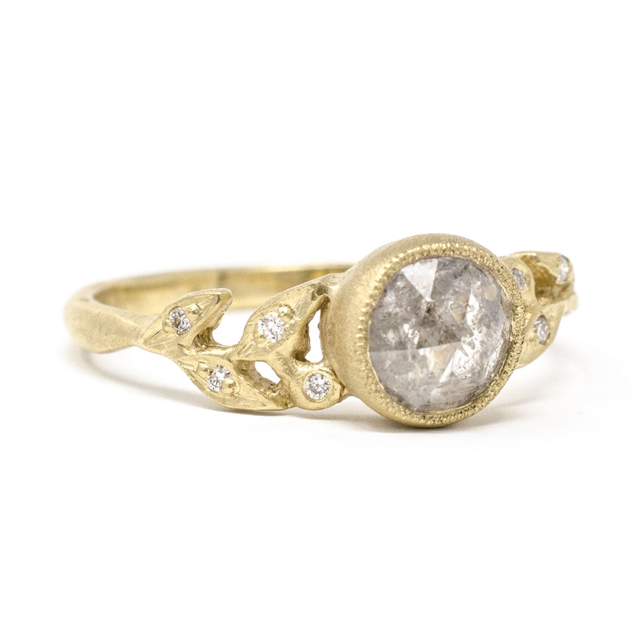 Round Band Raw Diamond Engagement Ring | Adin – The Raw Stone