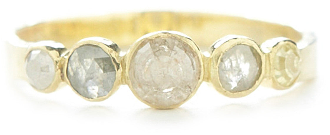 Hewn Five Dot Graduated Opaque Diamond Ring