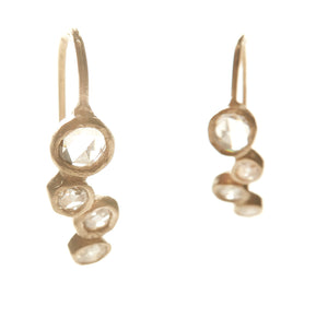 Wabi Sabi Diamond Earrings  (Hewn Four Dot Diamond Earrings)