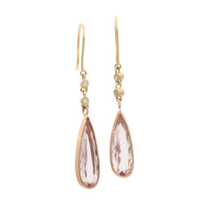 Radiant Drop Morganite Earrings