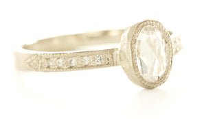 Hewn Oval Diamond Pave Ring