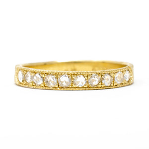 Classic Milgrain Rose Cut Diamond Band