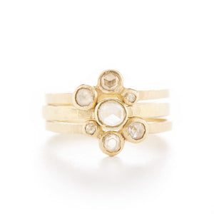 Hewn Round Small Opaque Diamond Ring