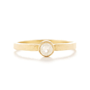 Hewn Round Small Opaque Diamond Ring