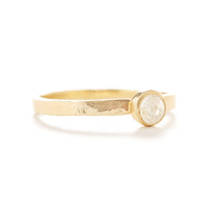 Hewn Round Small Opaque Diamond Ring