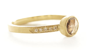 Hewn Cognac Diamond Pave Ring