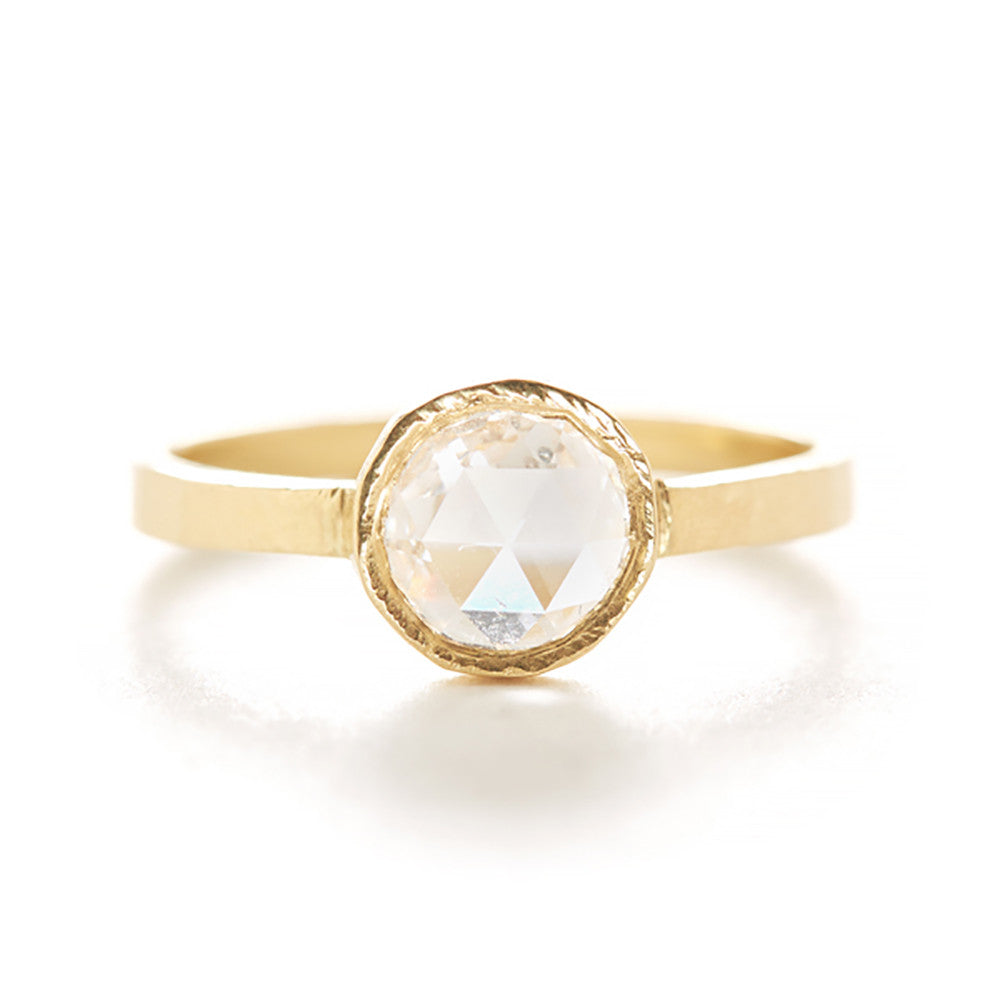Hewn Round Diamond Solitaire Ring