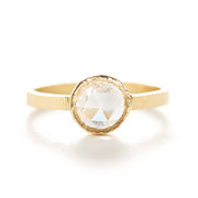 Hewn Round Diamond Solitaire Ring