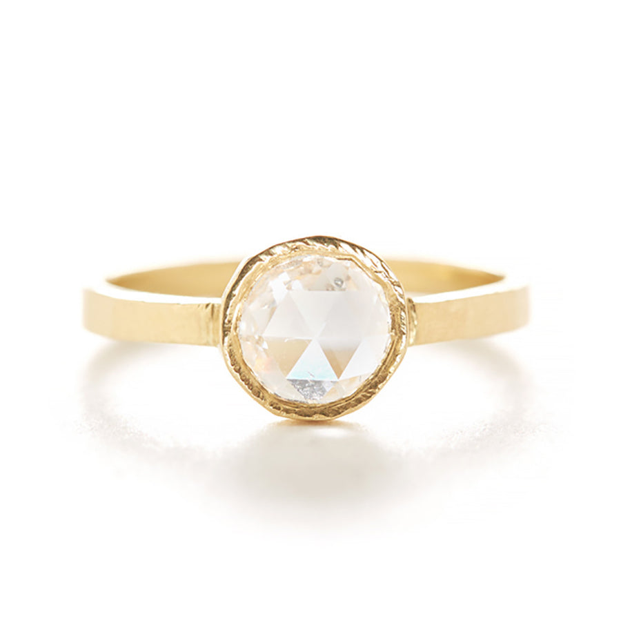 Hewn Round Diamond Solitaire Ring