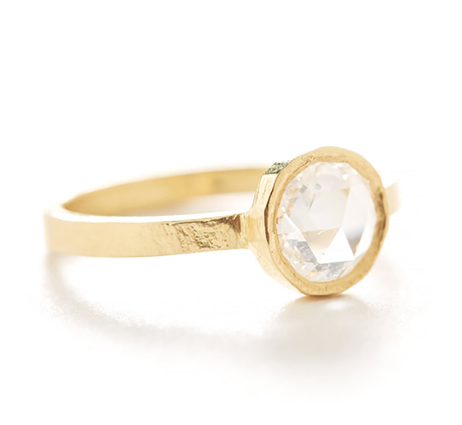 Hewn Round Diamond Solitaire Ring