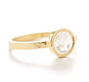 Hewn Round Diamond Solitaire Ring