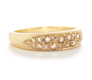 Hewn Tapered Diamond Caviar Ring