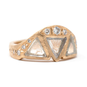 Hewn Taper Macle Diamond Ring