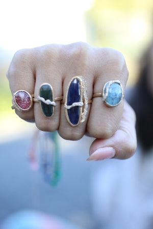 Peaceful Fracture Green Tourmaline Ring