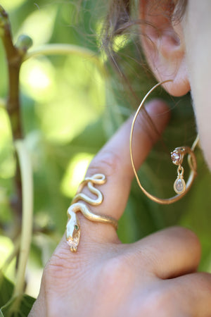 Slithering Snake Diamond Hoops