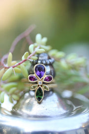 Posy Amethyst Diamond Stacking Ring