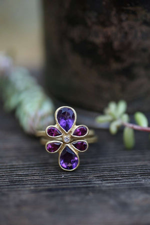 Posy Amethyst Stacking Ring