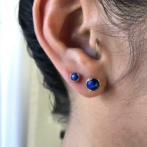 Dewdrop Lapis Lazuli Small Stud Earrings