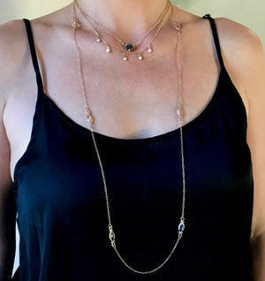 Dewdrop Quartz Long Necklace