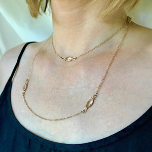 Dewdrop Quartz Long Necklace