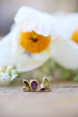 Aubergine Bloom Stud Earrings