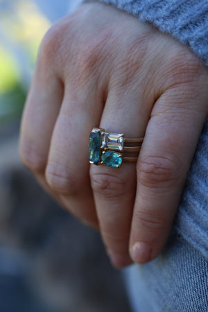 Teal Waterfall Ring