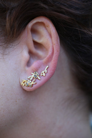 Vine Small Opaque Diamond Stud Earrings