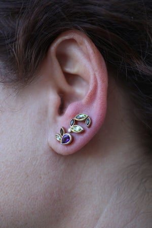 Verdant Petal Pair Stud Earrings