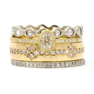 Blockette Dainty Oval Diamond Pave Ring