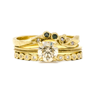 Clover Milgrain Champagne Diamond Ring