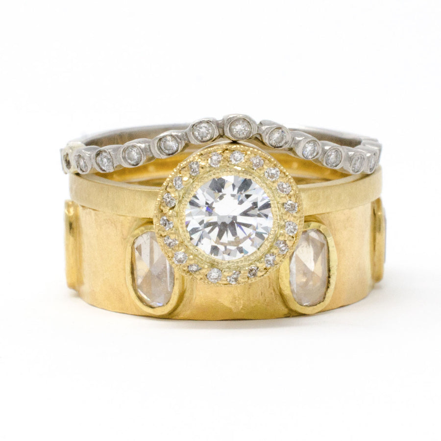 Mountings Blockette Round Diamond Halo Ring