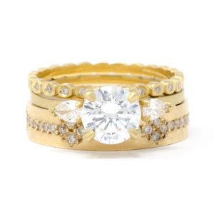 Mounting Facet Three Stone Diamond Ring