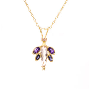 Purple Beetle Necklace Pin