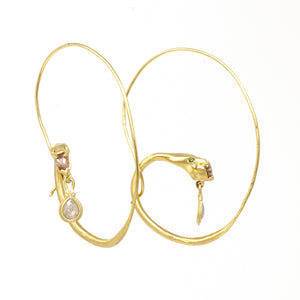 Slithering Snake Diamond Hoops