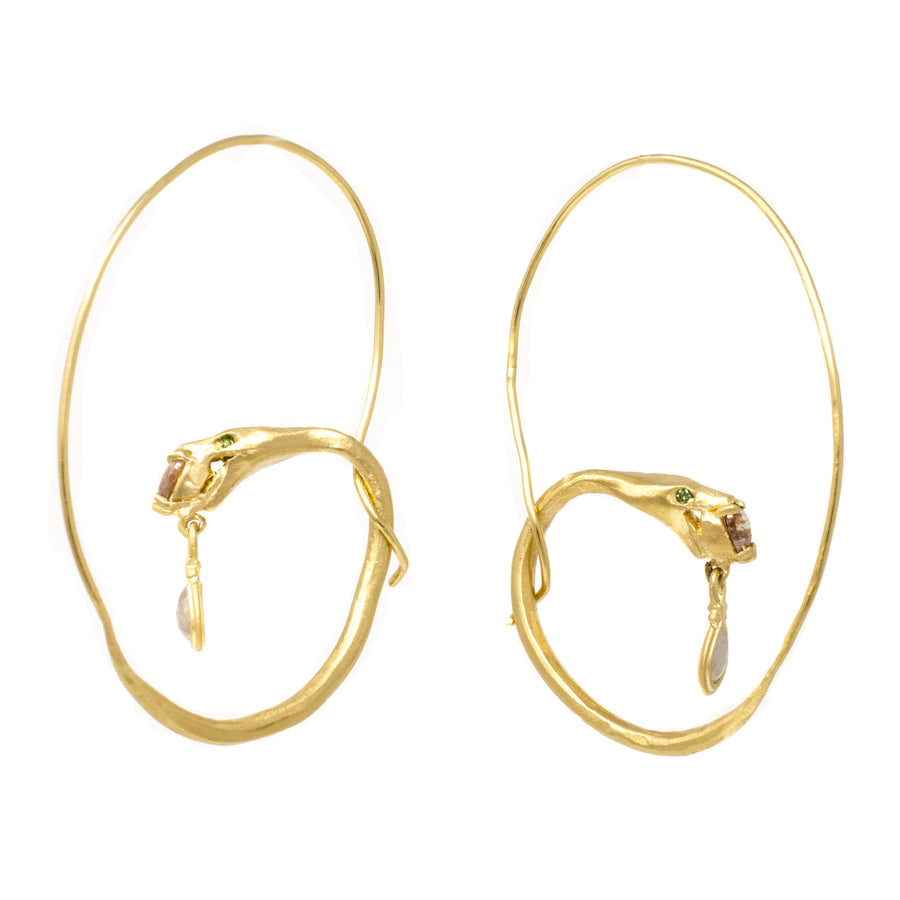 Slithering Snake Diamond Hoops
